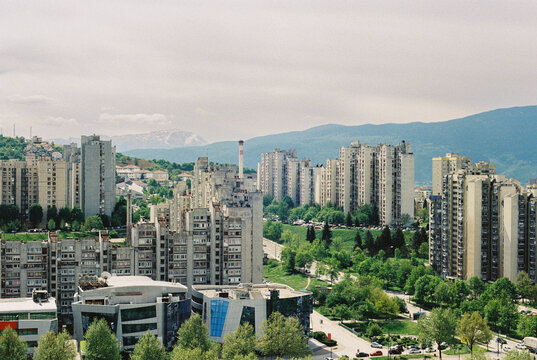 Sarajevo Panorama With Mountains