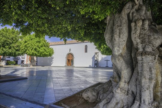 Church in the Plaza de Espana, Los Llanos, La Palma, Spain