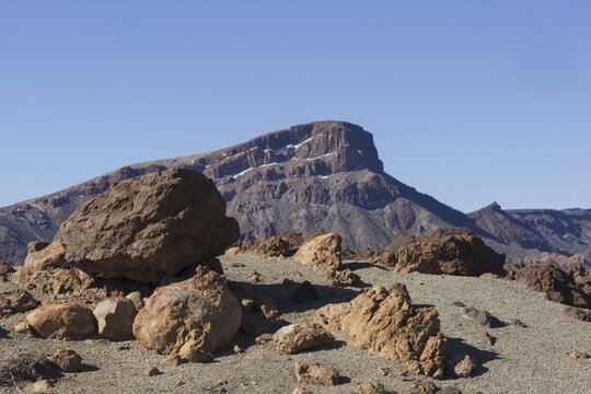 Monta&ntilde;a Guajara, also: Alto de Guajara, 2715 m, crater walls, Caldera de las Ca&ntilde;adas, a huge volcanic collapse, Teide National Park, Parque Nacional del Teide, Tenerife, Canary Islands, Spain