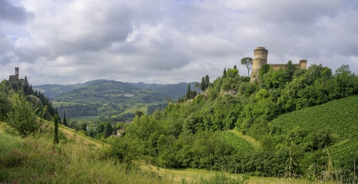 Rocca Veneziani and Clock Tower, Brisighella, Province of Ravenna, Italy
