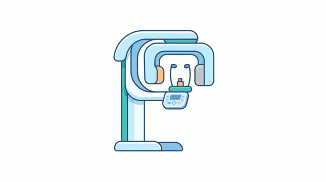 Panoramic dental x ray machine illustration features a stylized design with a white background radiology xray x ray equipment