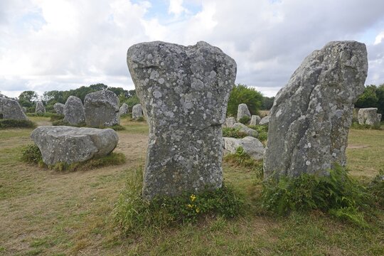 Menhirs near Erdeven, D&eacute;partement Morbihan, Brittany, France