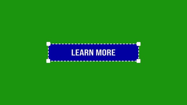 Learn More Information Button Animation with Hand Click on Green Screen.