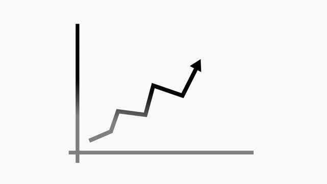 Simple rising line chart with a arrow graph animation