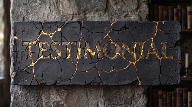 Testimonial Banner Creative 3D Typography, Customer Review, Feedback and Rating Designs for Business Marketing, web banners, Advertising and Promotional banner, Gold cracks forming word testimonial