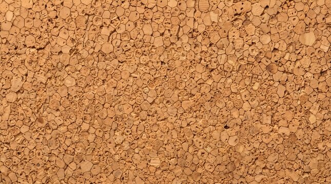 Microscopic view of internal cellular structure and airy porous network in natural cork