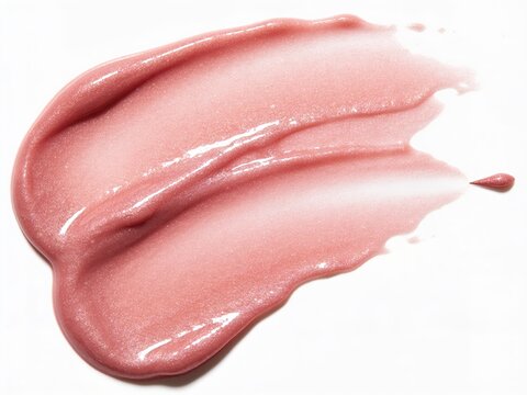 shimmer lip gloss smear, glossy pink nail polish, cosmetics beauty product texture, liquid blush, lipstick, lipgloss swatch