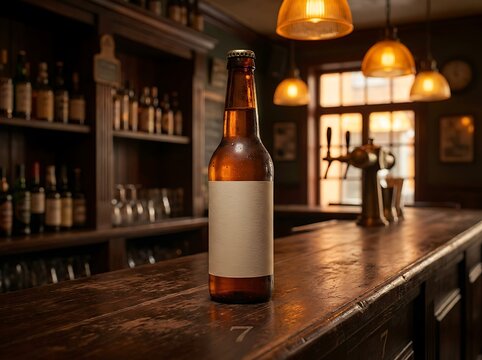 Cold Amber Beer, Amber Beer Bottle, Beer Bottle Empty, Apparel Design Template