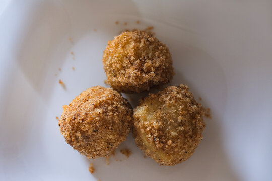Traditional home made plum dumplings closeup