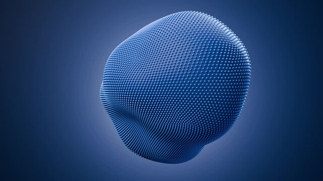 Blue beaded sphere abstract 3D animation seamless loop