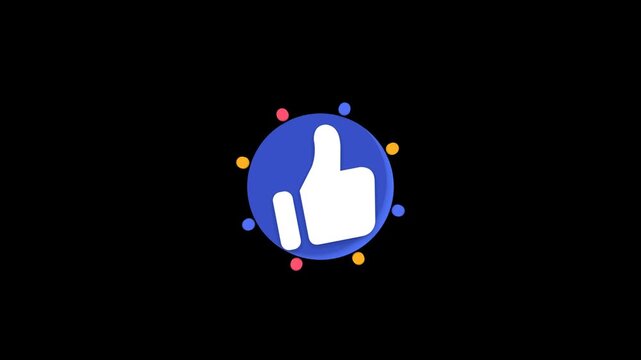 Social media buttons on alpha channel with like subscribe bell share and follow animated icons