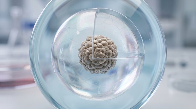 Cell aggregate embedded in a transparent hydrogel bead