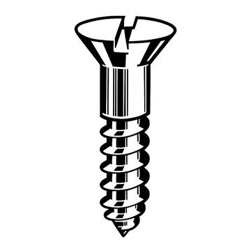 Metal screw fastener hardware vector illustration