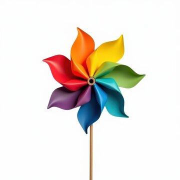 Colorful pinwheel symbolizing breathwork techniques for pain relief and relaxation on white background