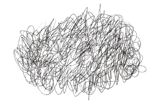 Abstract scribble pattern, black lines on white