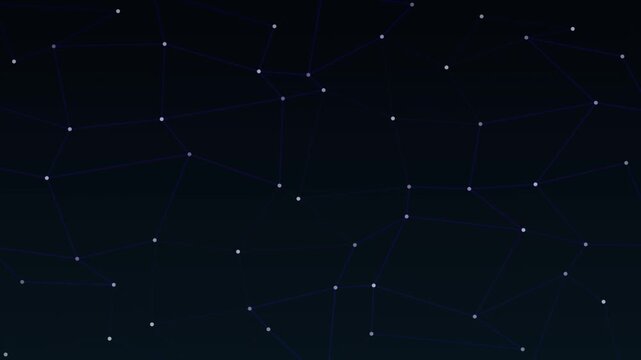 Animated star constellation loop on dark night sky background. 4K video Background.
