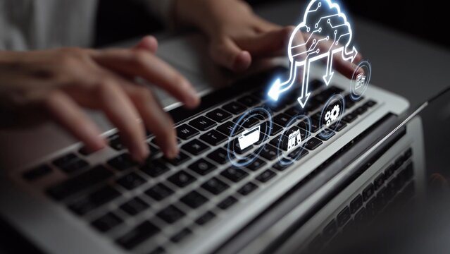 Cloud computing, cloud strategy, and cloud technology transforming digital infrastructure with scalable services, secure data storage, and cloud-based digital business solutions. Muxer