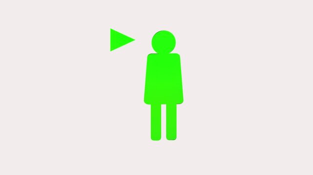 simple human iocn on helth green to down red energy making animation explainer stock video footage icon animaito