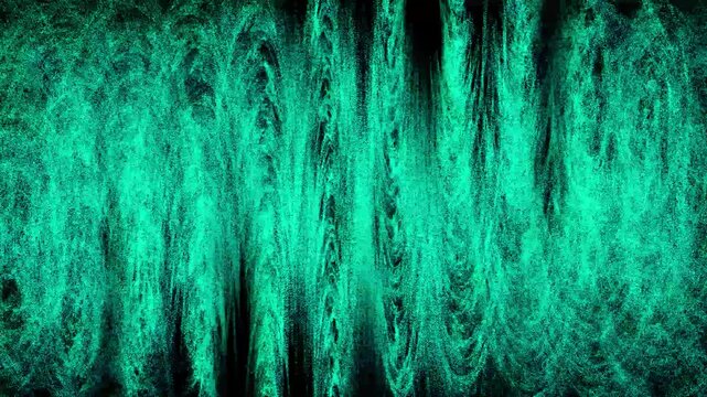 Abstract flowing green fabric texture close up cinematic slow motion macro shot