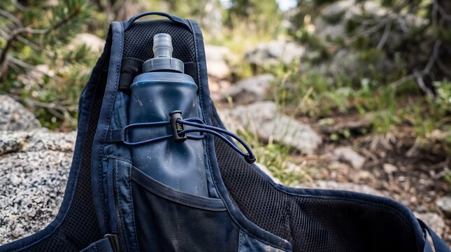trail running hydration vest storage system with secure bottle retention for endurance training outdoor fitness and adventure travel