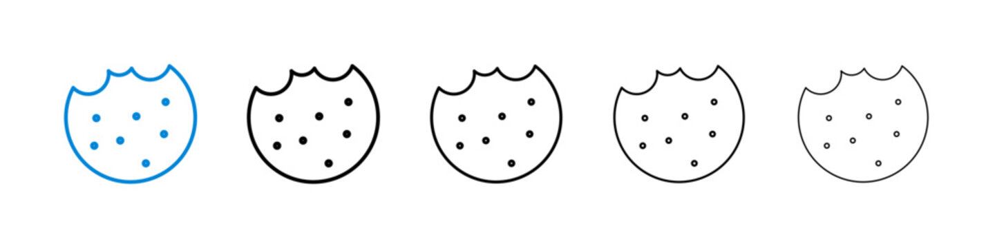Cookie icon flat outline in black