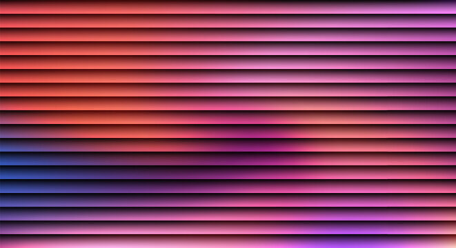 Abstract vector template with horizontal striped gradient in vibrant red, orange, and purple for modern presentation layout.