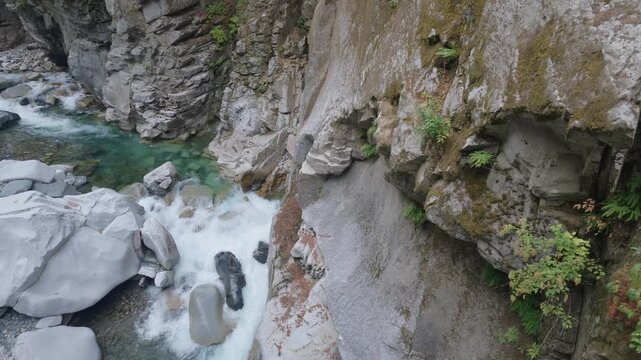 Beautiful Coquihalla River Gorge Near Othello Tunnels in Hope, British Columbia, Canada