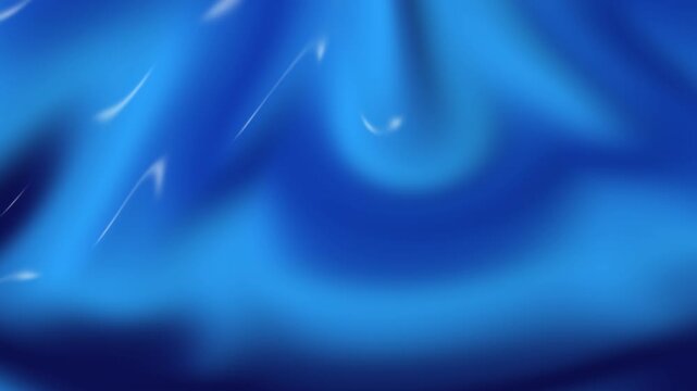Flowing blue silk fabric animation video footage showing soft satin folds gently moving with elegant fluid motion in bright studio lighting