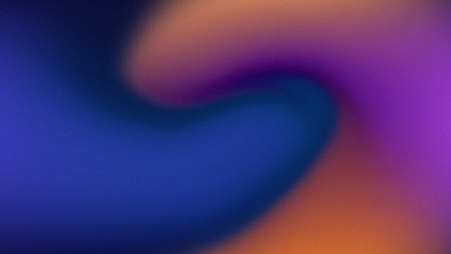 Abstract dark fluid mesh gradient background with grainy noise texture in blue, purple, and orange.