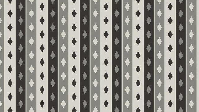 Looping monochrome ikat pattern background with horizontal motion