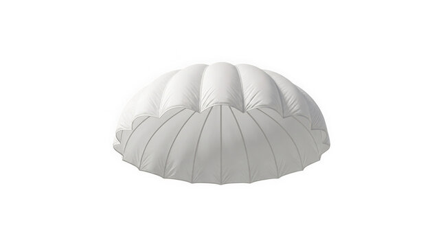 White parachute canopy floating in the air