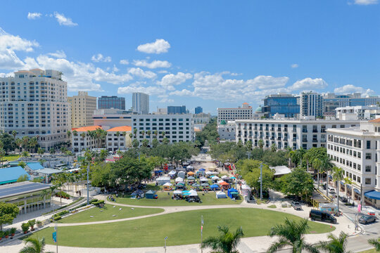 aerial view of West Palm Beach Downtown