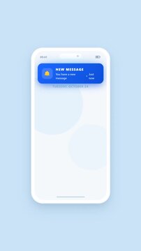 Smartphone notification animation on generic mobile screens