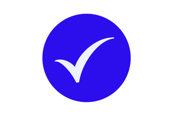 White right tick mark icon inside blue circle png file type on transparent background  © Therealnoor