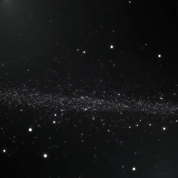 漆黒に漂う白い光の粒 シームレスループ動画背景 1:1 4K