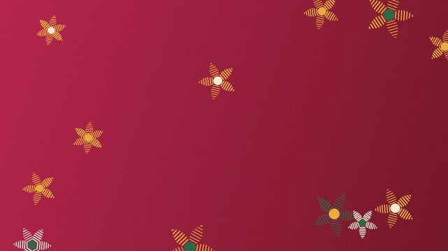 Seamless loop folk art red embroidery floral pattern background