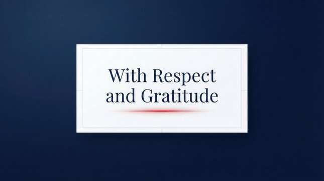 With respect and gratitude message on white card over dark blue background honors service members for veterans day holiday.