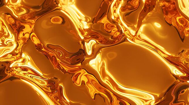 Molten gold liquid surface with swirling patterns and highlights
