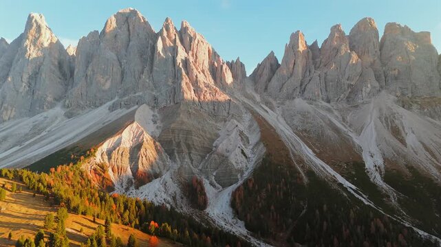 Seceda Mountain In Puez Odle Nature Park in Val Gardena. Dolomites, Italy