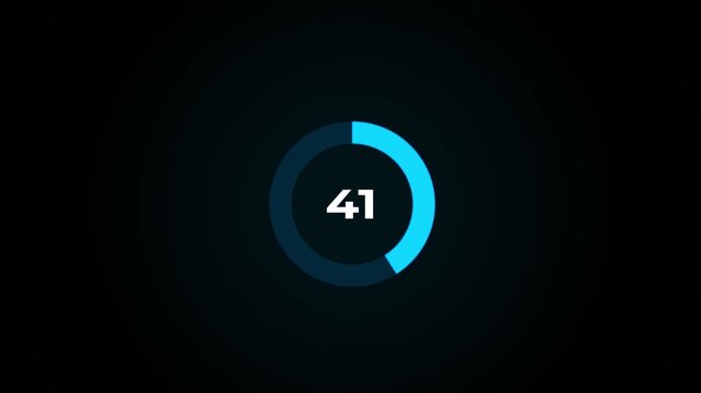Circle countdown timer animation. 60 second countdown timer animation. 60 to 0 seconds countdown timer with analog clock icon animation on transparent background.4k footage video animation.