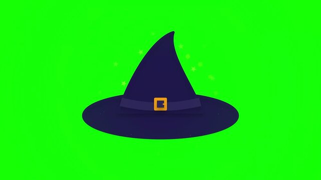 Magical Witch Hat with Sparkling Starburst Animation