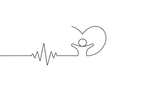 Line heart icon heartbeat rate health beat ecg medical vector. Icon heart illustration drawing line electrocardiogram wave cardio ekg neon normal shape frequency cardiogram healthy cardiology hand.