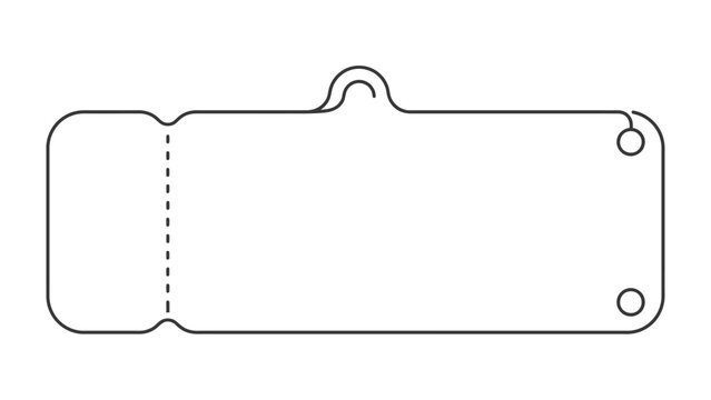 Blank Price Tag on White Background: A simple, rectangular white price tag with a perforated edge and a hanging loop, ready to be customized for retail or event use.
