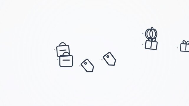Festive Holiday Icons Floating On Sinewave Background