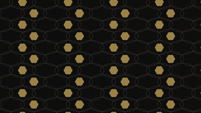 Seamless loop charcoal and gold damask pattern background