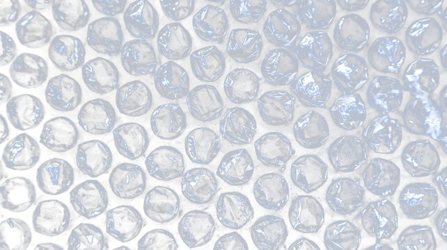 Transparent protective bubble wrap plastic texture with realistic reflections for packaging, shipping, cushioning, and graphic design overlays