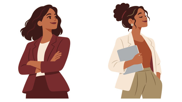 Confident professional women with a tablet and crossed arms