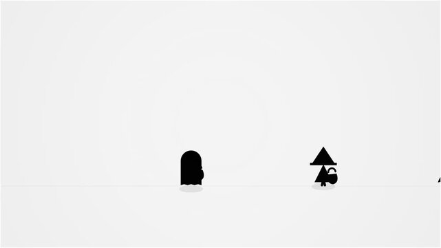 Silhouette Group of Children Trick or Treating on Halloween Night