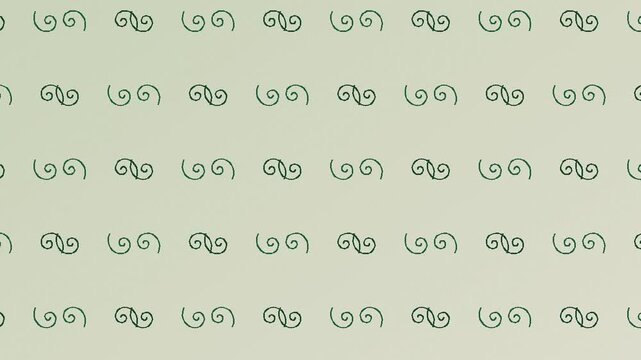 Seamless loop emerald baroque scroll pattern background