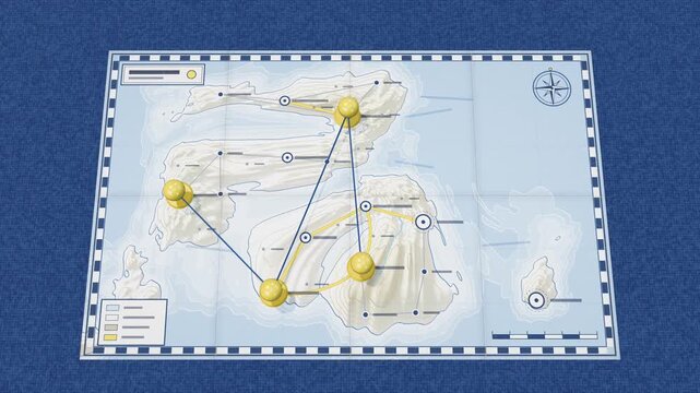 Strategy Planning on Map with Connected Push Pins and Strings